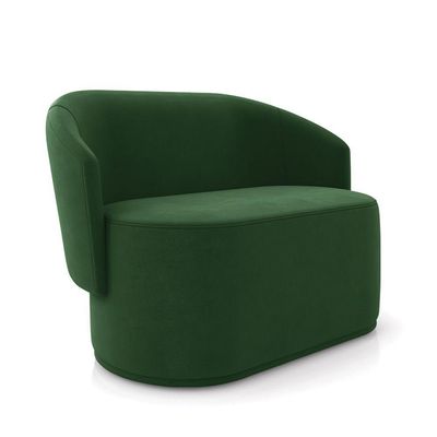 Sofá 2 Lugares Namoradeira Orgânica Para Sala Malu Suede Verde M11 - D'rossi