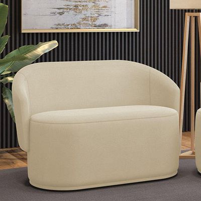 Sofá 2 Lugares Namoradeira Orgânica Para Sala Malu Suede M11 - D'rossi Cor Bege