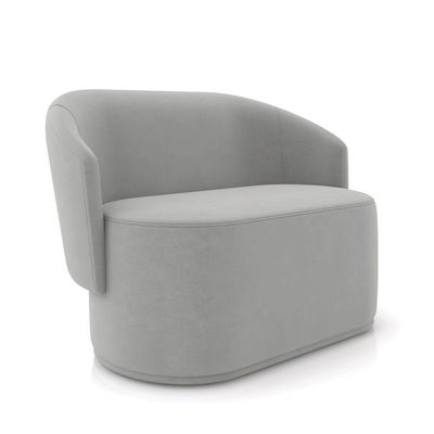 Sofá 2 Lugares Namoradeira Orgânica Para Sala Malu Suede Cinza M11 - D'rossi