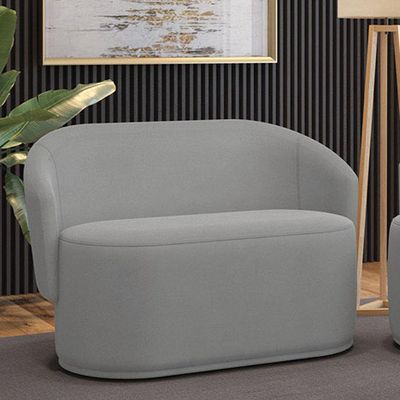 Sofá 2 Lugares Namoradeira Orgânica Para Sala Malu Suede Cinza M11 - D'rossi