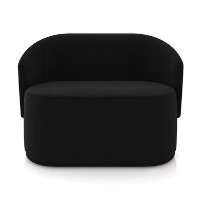 Sofá 2 Lugares Namoradeira Orgânica Para Sala Malu Suede Preto M11 - D'rossi