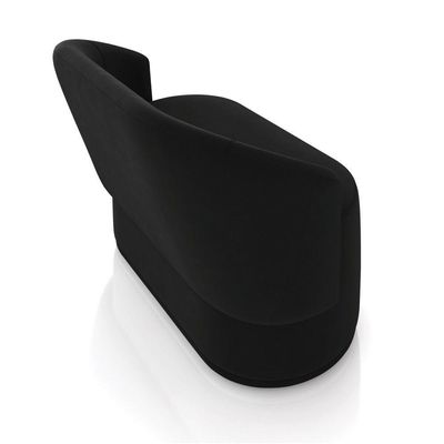 Sofá 2 Lugares Namoradeira Orgânica Para Sala Malu Suede Preto M11 - D'rossi