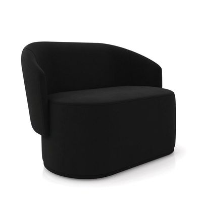 Sofá 2 Lugares Namoradeira Orgânica Para Sala Malu Suede Preto M11 - D'rossi