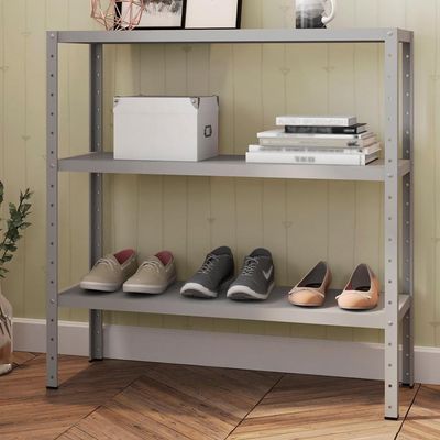 Estante Estilo Industrial Genova 3 Prateleiras 94 Cm Cinza Artef Cinza