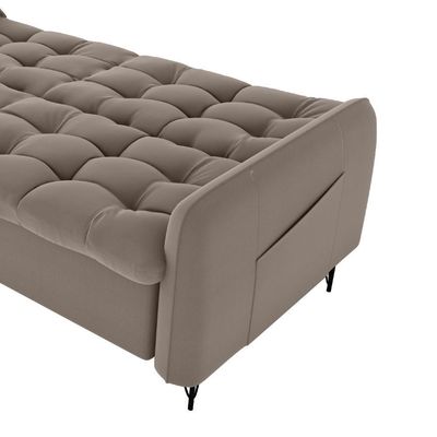 Sofa Cama 2 Lugares 200cm Pillar Veludo E400 Marrom Claro Milani Store Marrom Claro