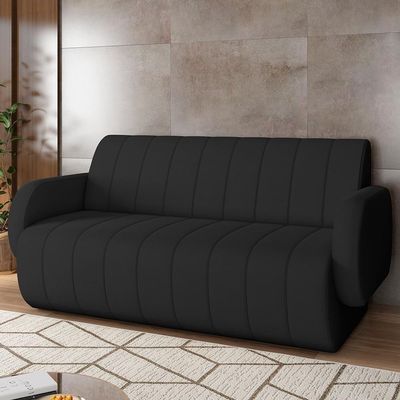 Sofá 2 Lugares Sala Living Orgânico 148cm Fávara K01 Veludo Preto - Lyam Decor