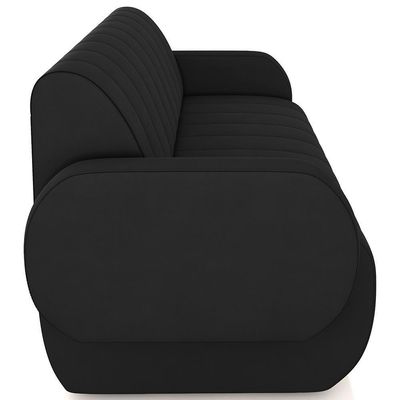 Sofá 2 Lugares Sala Living Orgânico 148cm Fávara K01 Veludo Preto - Lyam Decor