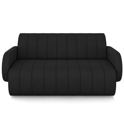 Sofá 2 Lugares Sala Living Orgânico 148cm Fávara K01 Veludo Preto - Lyam Decor