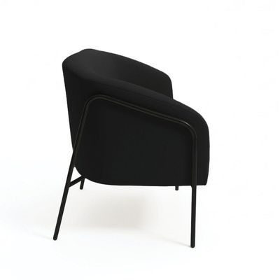 Sofá 2 Lugares Namoradeira Stella Base Industrial Alta Preta Sintético Pu D03 - D'rossi Preto