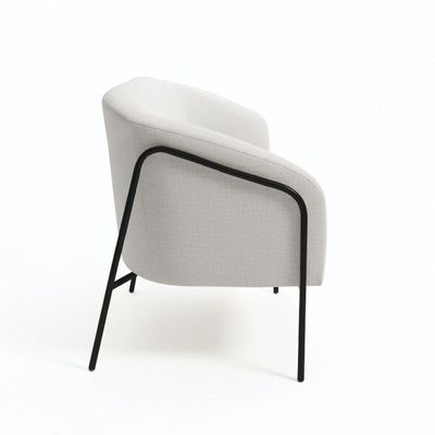 Sofá 2 Lugares Namoradeira Stella Base Industrial Alta Preta Linho D03 - D'rossi Cor Cinza