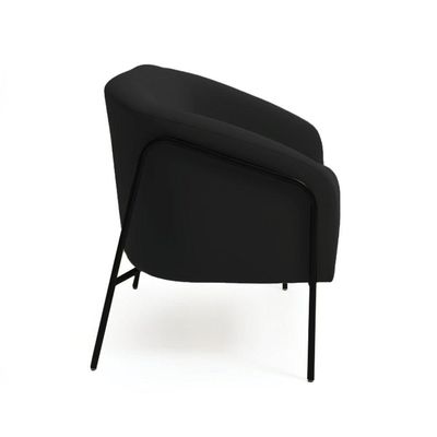 Sofá 2 Lugares Namoradeira Stella Base Industrial Alta Preta Veludo D03 - D'rossi Cor Preto