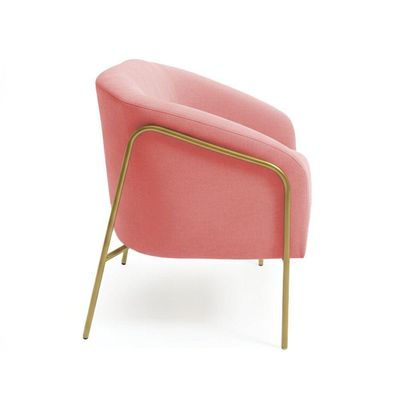 Sofá 2 Lugares Namoradeira Stella Base Industrial Alta Dourada Suede D03 - D'rossi Rose