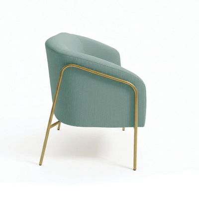 Sofá 2 Lugares Namoradeira Stella Base Industrial Alta Dourada Veludo Cotelê Menta D03 - D'rossi