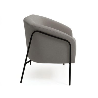 Sofá 2 Lugares Namoradeira Stella Base Industrial Alta Preta Suede D03 - D'rossi Cor Grafite