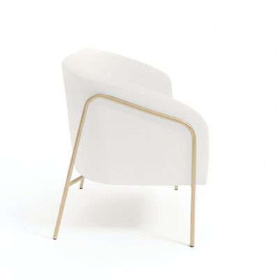 Sofá 2 Lugares Namoradeira Stella Base Industrial Alta Dourada Sintético Pu D03 - D'rossi Branco