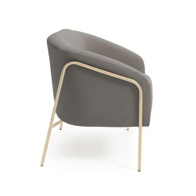 Sofá 2 Lugares Namoradeira Stella Base Industrial Alta Dourada Suede Grafite D03 - D'rossi