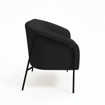 Sofá 2 Lugares Namoradeira Stella Base Industrial Alta Preta Bouclê D03 - D'rossi Cor Preto