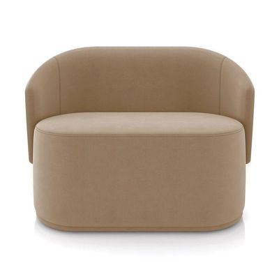 Sofá 2 Lugares Namoradeira Orgânica Para Sala Malu Suede M11 - D'rossi Cor Marrom Rato