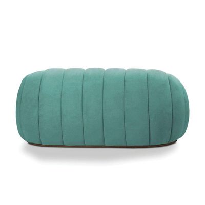 Sofá 2 Lugares Orgânico Para Sala Cloud Bouclê Azul Turquesa E03 - D'rossi