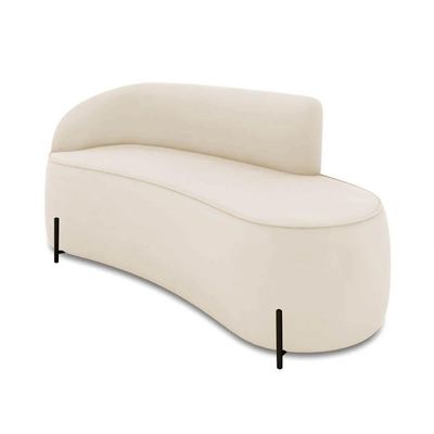 Sofá 2 Lugares Orgânico 160cm Pé Preto Morgan Cotelê Ext/veludo D03 - D'rossi Cor Bege