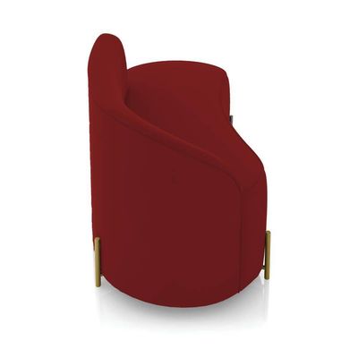 Sofá 2 Lugares Orgânico 140cm Pé Ferro Dourado Morgan Veludo Marsala