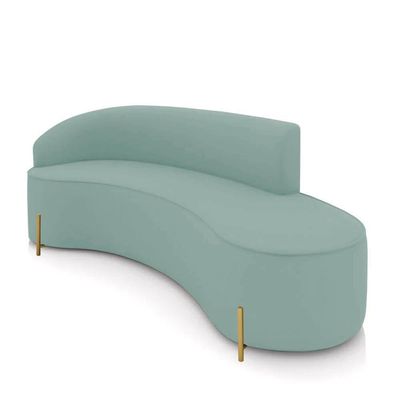 Sofá 4 Lugares Orgânico 220cm Pé Dourado Morgan Cotelê Ext/veludo D03 - D'rossi Cor Menta