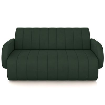 Sofá 2 Lugares Sala Living Orgânico 168cm Fávara K01 Veludo Verde - Lyam Decor