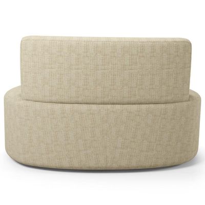 Sofá 2 Lugares Orgânico Para Sala De Estar Living Larissa L02 Linho Bege - Lyam Decor