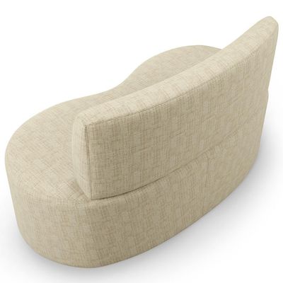 Sofá 2 Lugares Orgânico Para Sala De Estar Living Larissa L02 Linho Bege - Lyam Decor