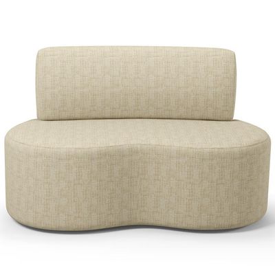 Sofá 2 Lugares Orgânico Para Sala De Estar Living Larissa L02 Linho Bege - Lyam Decor