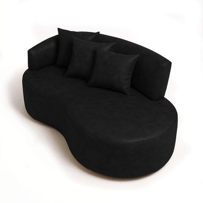 Sofá 2 Lugares Orgânico 140 Cm Morgan Sintético Pu Preto D03 - D'rossi