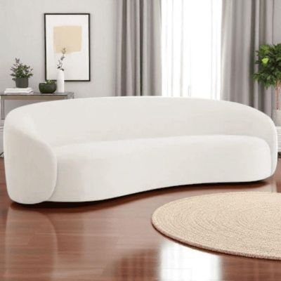 Sofá 3 Lugares Orgânico Luxo Recepção Sala De Estar E Tv Amore 180cm Linho Bege- Mabe Magazine