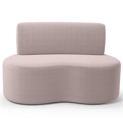 Sofá 2 Lugares Orgânico Para Sala De Estar Living Larissa L02 Bouclê Rosê - Lyam Decor