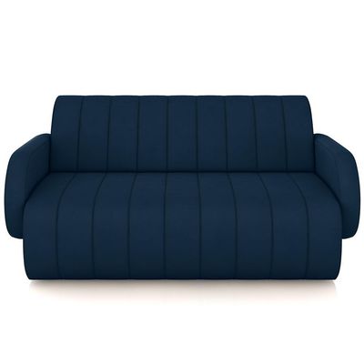 Sofá 2 Lugares Sala Living Orgânico 148cm Fávara K01 Veludo Azul Marinho - Lyam Decor