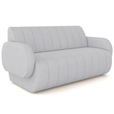 Sofá 2 Lugares Sala Living Orgânico 148cm Fávara K01 Veludo Cinza - Lyam Decor
