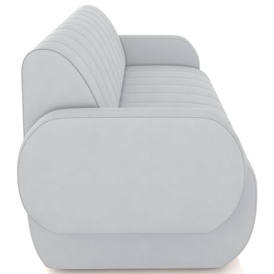 Sofá 2 Lugares Sala Living Orgânico 148cm Fávara K01 Veludo Cinza - Lyam Decor