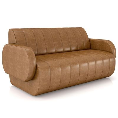 Sofá 2 Lugares Sala Living Orgânico 148cm Fávara K01 Couríssimo Whisky - Lyam Decor