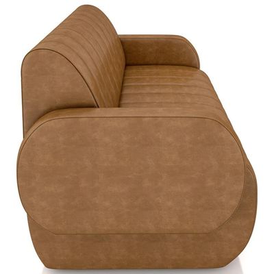 Sofá 2 Lugares Sala Living Orgânico 148cm Fávara K01 Couríssimo Whisky - Lyam Decor