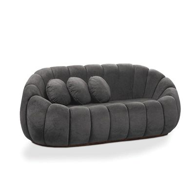 Sofá 2 Lugares Orgânico Para Sala Cloud Bouclê E03 - D'rossi Cinza Escuro