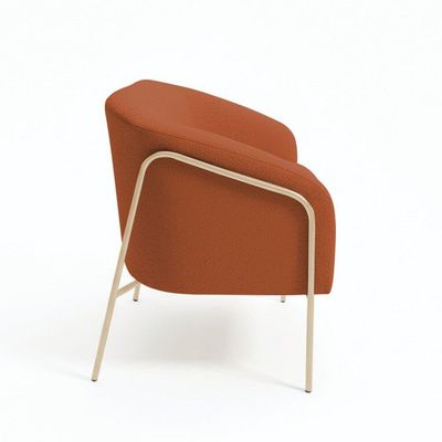 Sofá 2 Lugares Namoradeira Stella Base Industrial Alta Dourada Bouclê D03 - D'rossi Terracota