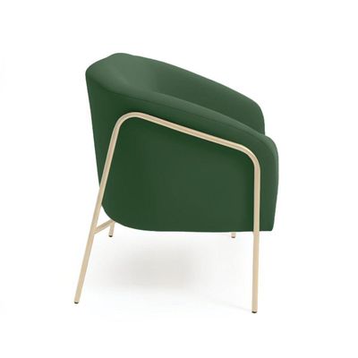Sofá 2 Lugares Namoradeira Stella Base Industrial Alta Champanhe Veludo D03 - D'rossi Cor Verde