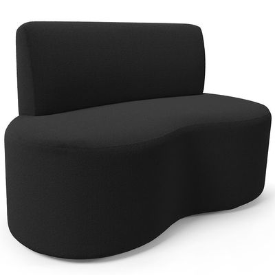 Sofá 2 Lugares Orgânico Para Sala De Estar Living Larissa L02 Bouclê Preto - Lyam Decor