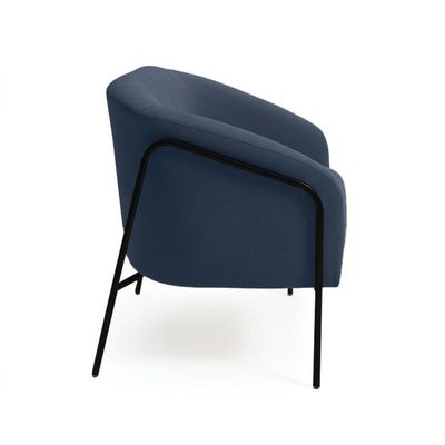Sofá 2 Lugares Namoradeira Stella Base Industrial Alta Preta Suede D03 - D'rossi Cor Azul Marinho