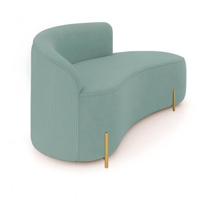 Sofá 2 Lugares Orgânico 140cm Pé Dourado Morgan Cotelê Ext/veludo Menta D03 - D'rossi