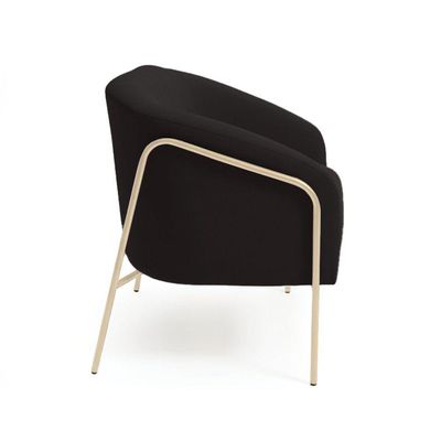 Sofá 2 Lugares Namoradeira Stella Base Industrial Alta Champanhe Suede Preto D03 - D'rossi