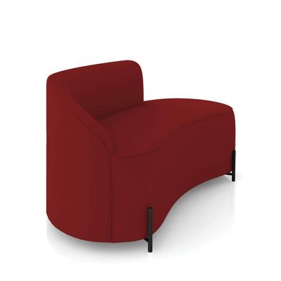 Sofá 2 Lugares Orgânico 140cm Pé Ferro Preto Morgan Veludo Marsala