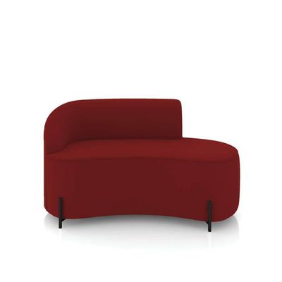 Sofá 2 Lugares Orgânico 140cm Pé Ferro Preto Morgan Veludo Marsala