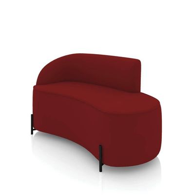 Sofá 2 Lugares Orgânico 140cm Pé Ferro Preto Morgan Veludo Marsala
