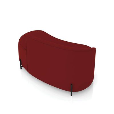 Sofá 2 Lugares Orgânico 140cm Pé Ferro Preto Morgan Veludo Marsala