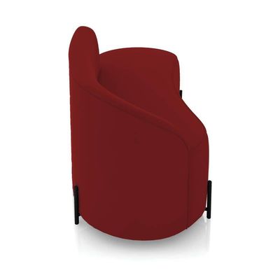 Sofá 2 Lugares Orgânico 140cm Pé Ferro Preto Morgan Veludo Marsala